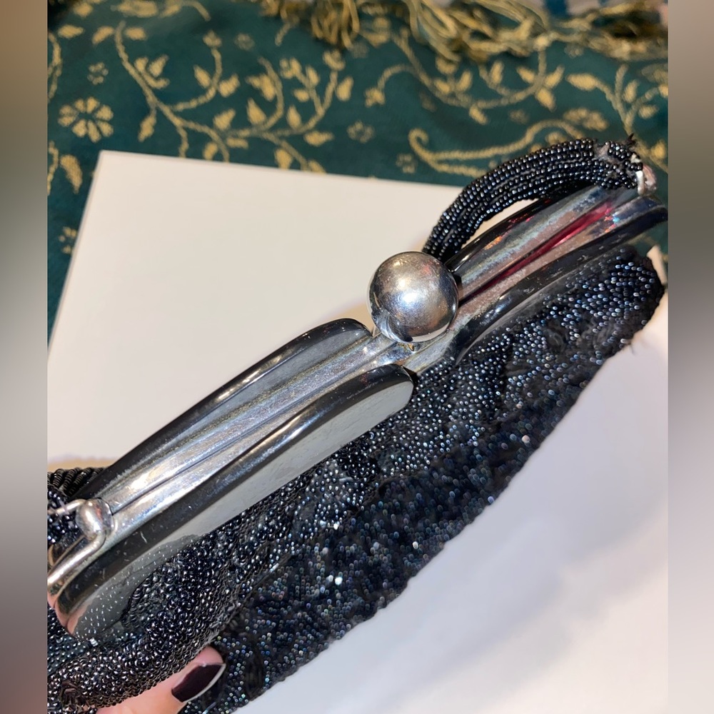 Black vintage beaded purse - Picture 3 of 5